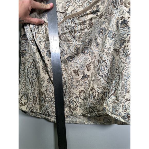 Y2K Lane Bryan Floral Halter Top SZ 18 Paisley‎ Embellished Gems Tan Teal Linen - Picture 7 of 11